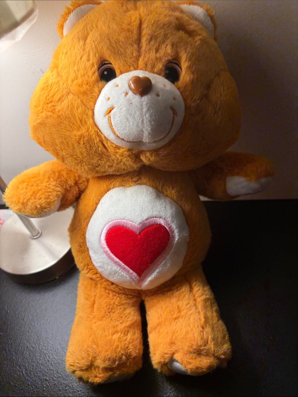 Care Bears Orange Plush with Red Heart Belly Patch and White Accents